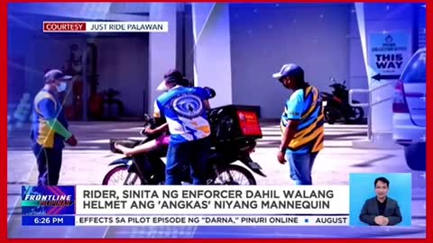 Rider, sinita ng enforcer dahil walang helmet ang 'angkas' niyang mannequin