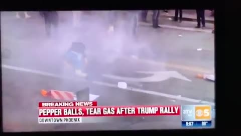 Aug 22 2017 Phoenix, AZ 1.8.1 after rally, rioter hit in balls by smoke canister [Titanic]