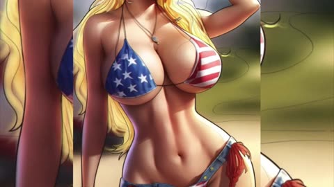 Sexy Independence Day Bikini Cowgirl Digital Art