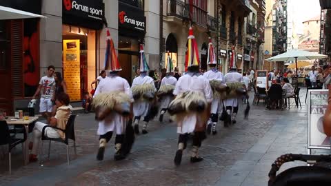 Parade Festival Cow Bells Basque Bilbao Spain