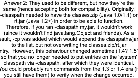 Is java cp simply an abbreviation for java classpath