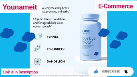 Love Wellness Bye Bye Bloat, Digestive Enzymes Supplement - Bloating Relief for Women