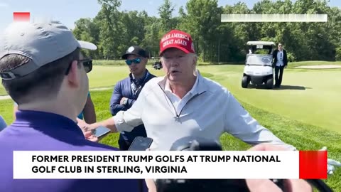 WATCH_ Trump Gives Blunt Take On DeSantis Running For President While On The Golf Course