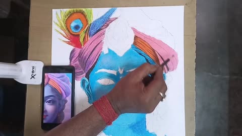 Shri Krishna face drawing