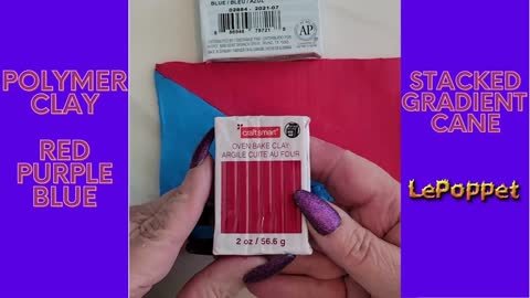 Polymer Clay Red-Purple-Blue Stacked Gradient Cane