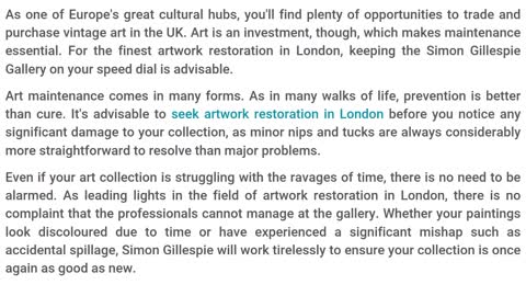 Where to Seek Artwork Restoration in London