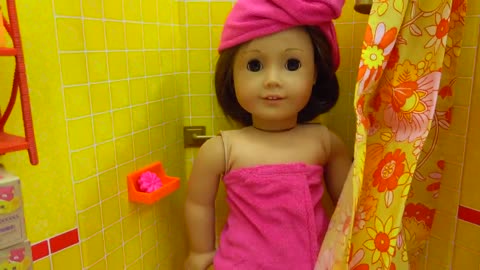 American girl doll room shower brush teeth brush