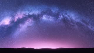 Milky Way Arch Night Landscape With Bright Arched Loop Video Free To Use (No Copyright)