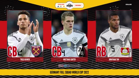 Germany Full Squad World Cup 2022 ⚫⚪ Qatar 2022