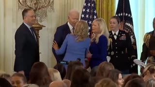 Biden gets confused and walks the wrong way