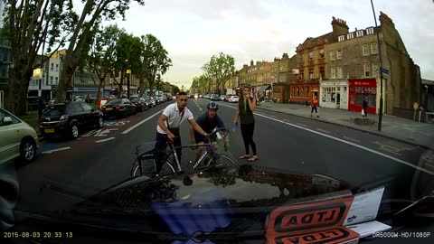 Lucky Cyclist on Mile End Road
