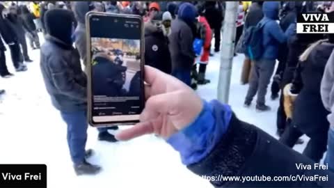 Cop Faints After Hugs on Front Lines of Ottawa Freedom Protest