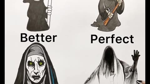 Drawing a Scary Ghost - Basic vs Perfect part-2
