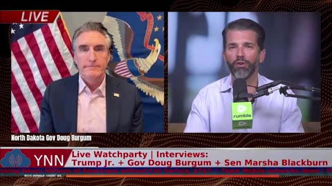 Trump Jr. + Gov Doug Burgum + Sen Marsha Blackburn | Live Interviews | Replay Watchparty YNN