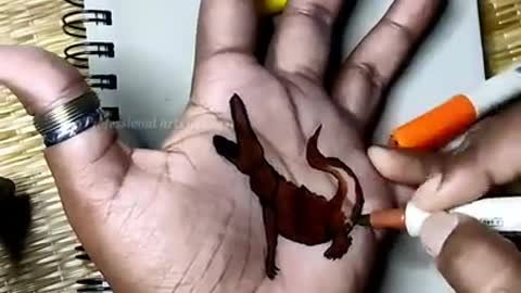 how to draw 3D art in hands