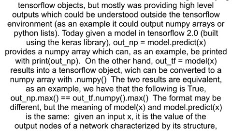 Difference between modelx and modelpredictx in Keras