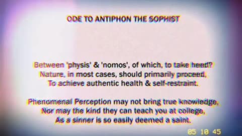 Ode To Antiphon the Sophist