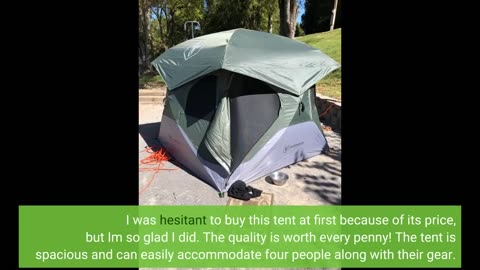 Real Comments: Gazelle Tents T4 Hub Tent, Easy 90 Second Set-Up, Waterproof, UV Resistant, Rem...