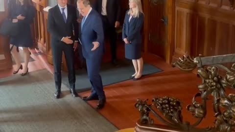 Hungarian FM Péter Szijjártó greeted by Russian counterpart Sergey Lavrov