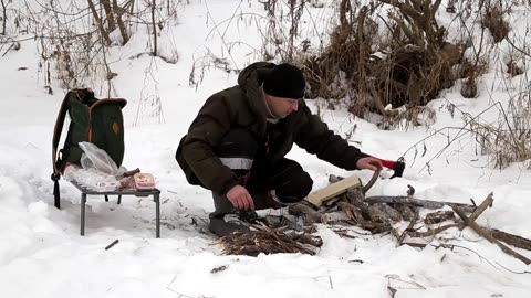 we cook English breakfast in nature