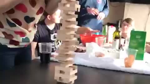 The collapse of the tower in slow motion video