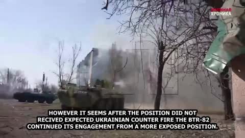 Russian BTR-82 In Urban Combat During Battle For Mariupol