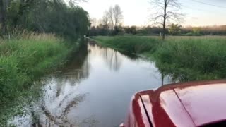 Driving in a river