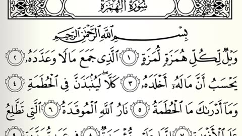 Recitation of Suratul Al Humazah