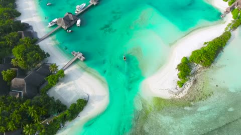 Flying over Maldives in 4K UHD Drone Film + Best Ambient Music for Stress Relief, Meditation, sleep