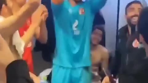 The Egyptian Al-Ahly dance after winning the third place in the Club World Cup