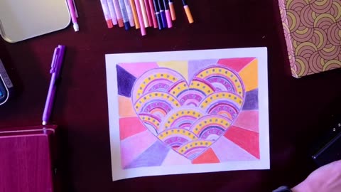 Cat Trick Intro, Then Coloring a Page From a Grown-Up Coloring Book For Valentine's Day