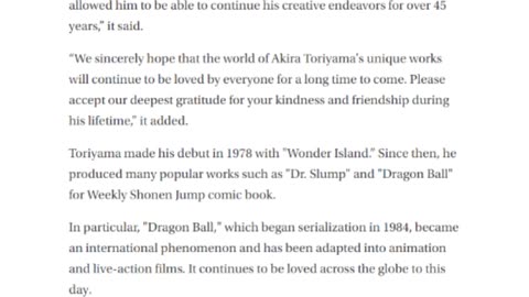 Akira Toriyama has died - creator of Dragonball