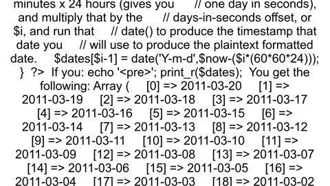 Generate a flat array containing dates for the last 31 days