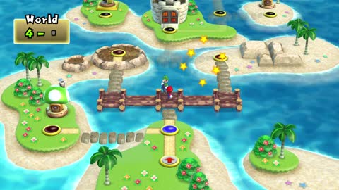 New Super Mario Bros. Wii - Walkthrough 2 Player Co-Op - World 4 - Part 1