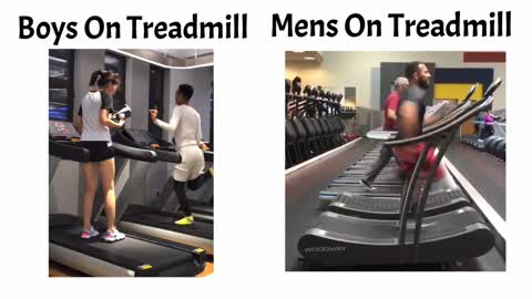 Boys vs men on treadmill 😎