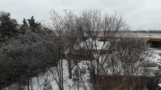 DFW Snow Covered Landscape Drone Feb 2022