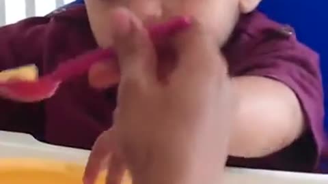 Baby sleeping while eating...Enjoy most interesting funny clip