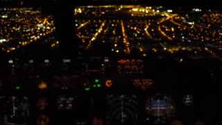 Night landing in Fortaleza filmed from the cockpit