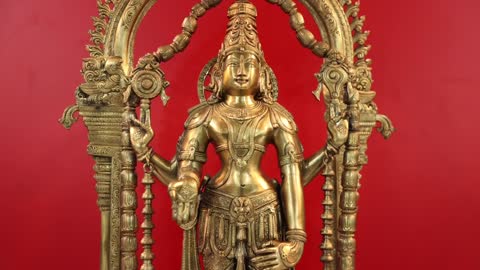 40" Graciously Adorned Larger-Than-Life Lord Vishnu | Handmade | Exotic India Art