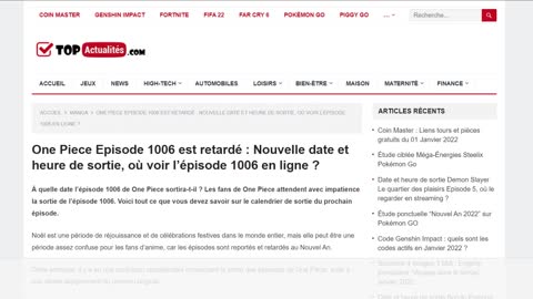 One pièce 1006 Pourquoi il ne sera pas diffusé cette semaine