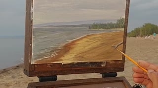 Plein air painting in Lake Erie