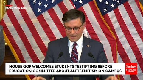 BREAKING NEWS- Speaker Johnson, GOP Leaders Host Students Testifying On Campus Antisemitism