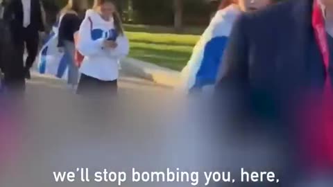 Pro-Israel protesters to a pro-Palestine activist: “I wish they'll rape you alive”