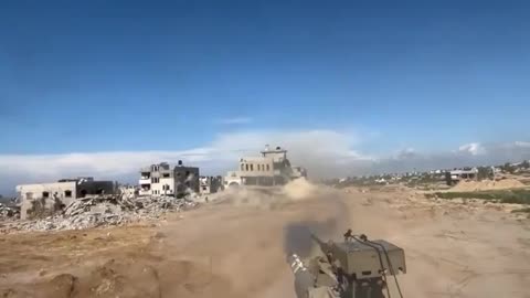 Israeli tank DESTROYS Hamas terror base.