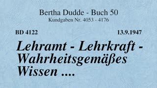 BD 4122 - LEHRAMT - LEHRKRAFT - WAHRHEITSGEMÄSSES WISSEN ....