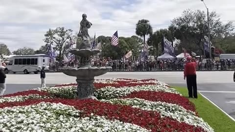 Trump Basks As Fans Chant 'Keep Fighting!' — Wave 'TRUMP WON' Flag Outside Mar-a-lago