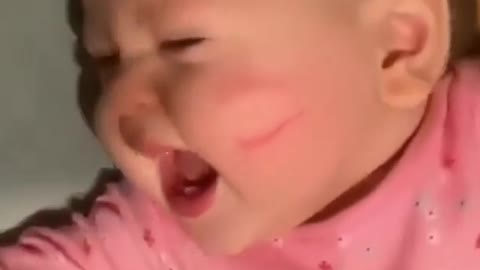 cute babay girl laugh off