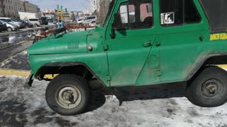 A beautiful UAZ car of the Soviet era.