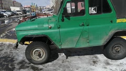 A beautiful UAZ car of the Soviet era.