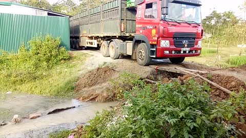 Outcome of Cargo Truck Supported by Two Wooden Boards